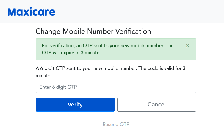 SSO change mobile OTP